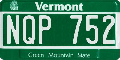 VT license plate NQP752