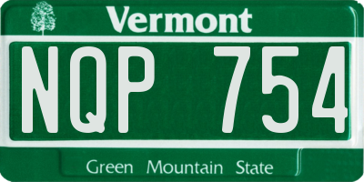 VT license plate NQP754