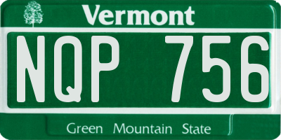 VT license plate NQP756