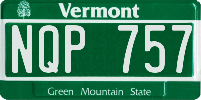 VT license plate NQP757
