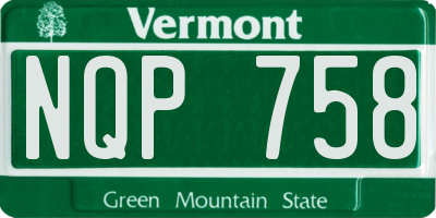 VT license plate NQP758