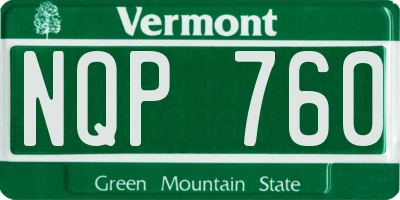 VT license plate NQP760