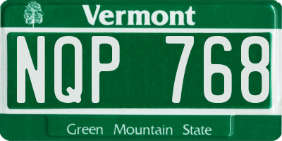 VT license plate NQP768