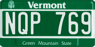 VT license plate NQP769