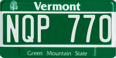 VT license plate NQP770