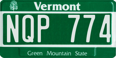VT license plate NQP774