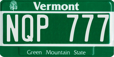 VT license plate NQP777