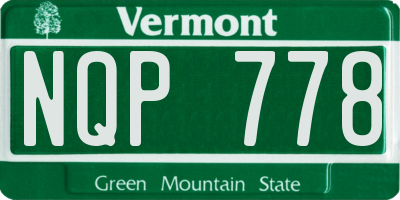 VT license plate NQP778