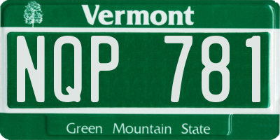 VT license plate NQP781