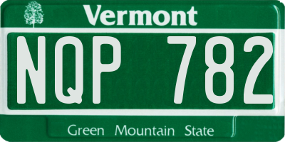 VT license plate NQP782