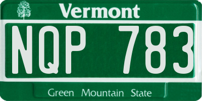 VT license plate NQP783