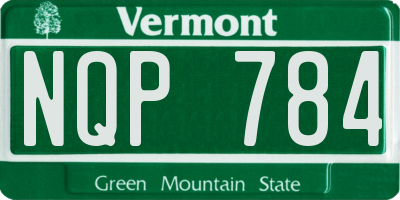VT license plate NQP784