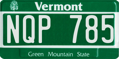 VT license plate NQP785