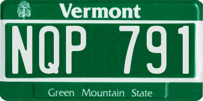 VT license plate NQP791