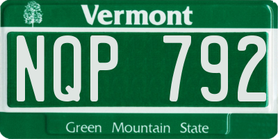 VT license plate NQP792