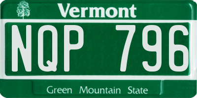 VT license plate NQP796