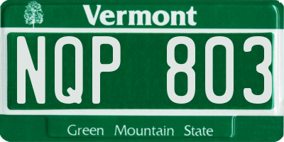 VT license plate NQP803