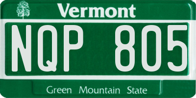 VT license plate NQP805