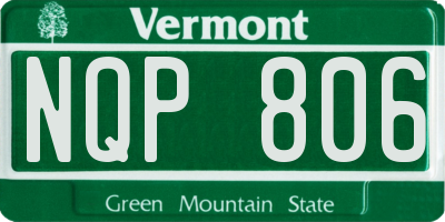 VT license plate NQP806