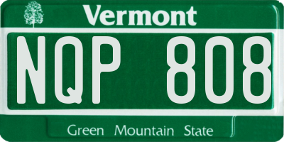 VT license plate NQP808