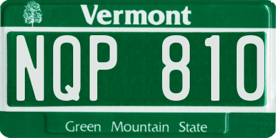 VT license plate NQP810