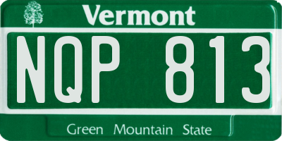 VT license plate NQP813