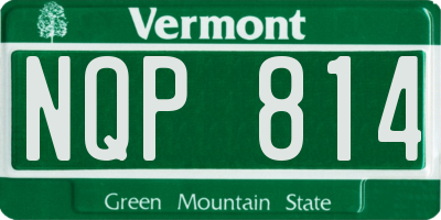 VT license plate NQP814