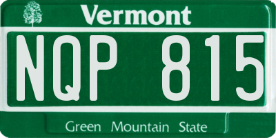 VT license plate NQP815