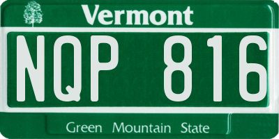 VT license plate NQP816