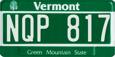 VT license plate NQP817