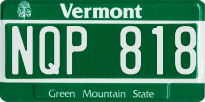 VT license plate NQP818