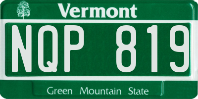 VT license plate NQP819