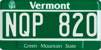 VT license plate NQP820