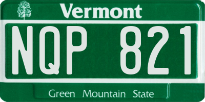 VT license plate NQP821