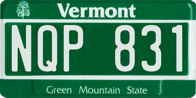 VT license plate NQP831