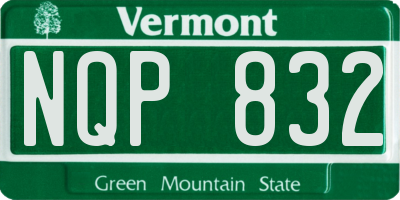 VT license plate NQP832