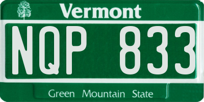 VT license plate NQP833