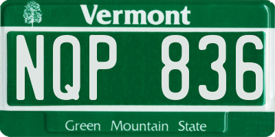 VT license plate NQP836