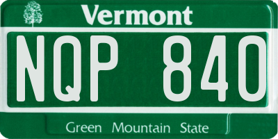 VT license plate NQP840