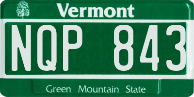 VT license plate NQP843
