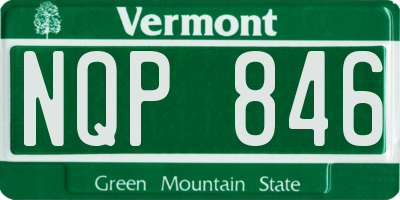 VT license plate NQP846