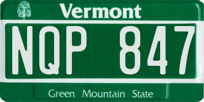 VT license plate NQP847