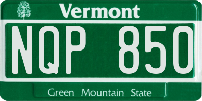 VT license plate NQP850