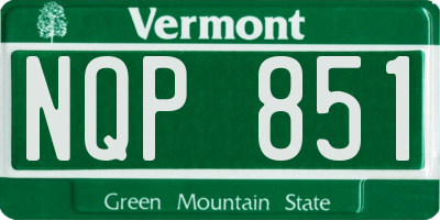 VT license plate NQP851