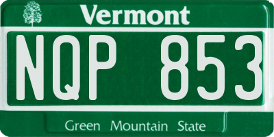 VT license plate NQP853