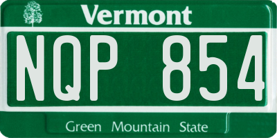 VT license plate NQP854