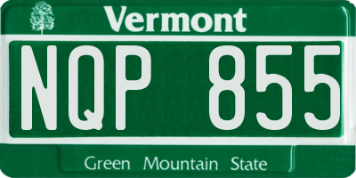 VT license plate NQP855
