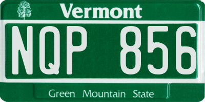 VT license plate NQP856