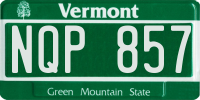 VT license plate NQP857