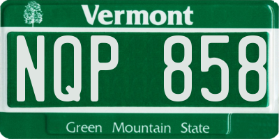 VT license plate NQP858